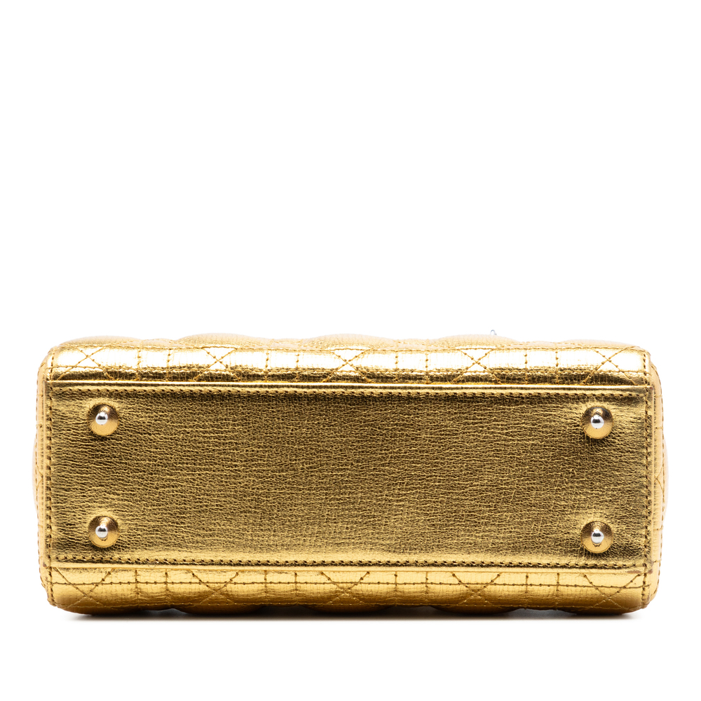 Pre-Loved Dior Small Metallic Grained Calfskin Cannage My ABCDior Lady Dior - Picture 3 of 7